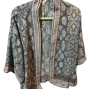Paisley Open Front Kimono Jacket